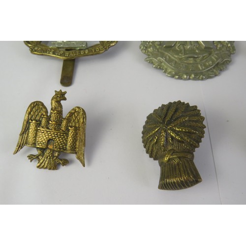 195 - Twelve military cap and collar badges