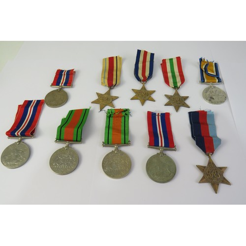 191 - 10 x Military medals WWI and WWII