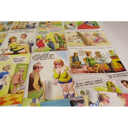 109 - Fifty comic postcards including bamforth