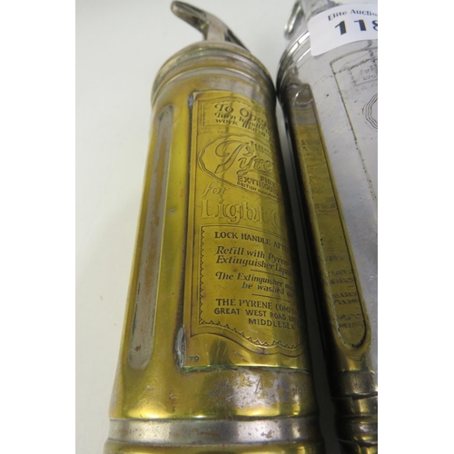 118 - Two vintage pyrene fire extinguishers