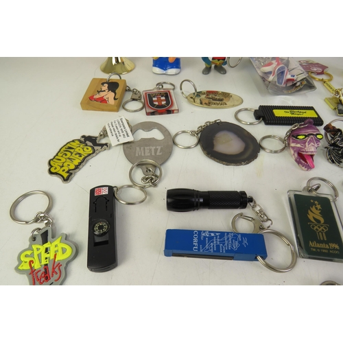 121 - Thirty novelty keyrings