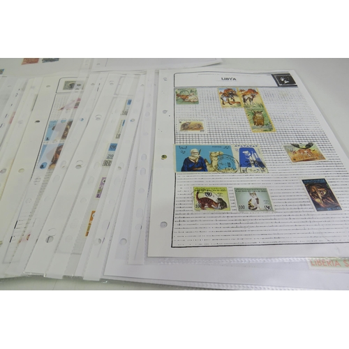 122 - Fifty sheets of world animal stamps