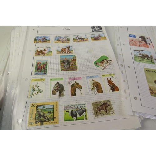 122 - Fifty sheets of world animal stamps