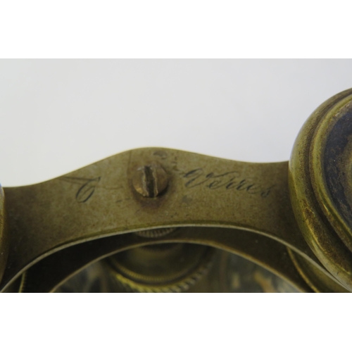 130 - Antique brass opera glasses