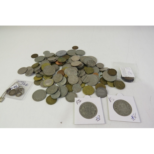 181 - Collection of coinage including a silver chain 925 and crowns