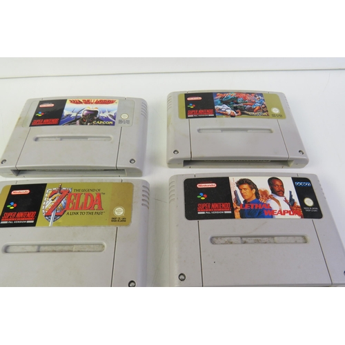 206 - Boxed super Nintendo street fighter with six games including Zelda - untested