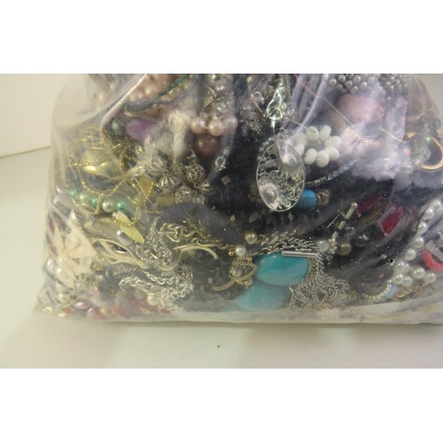 97 - 10kg bag of costume Jewellery.