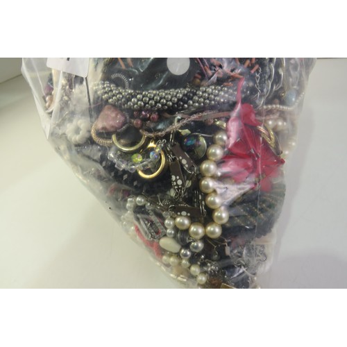 97 - 10kg bag of costume Jewellery.