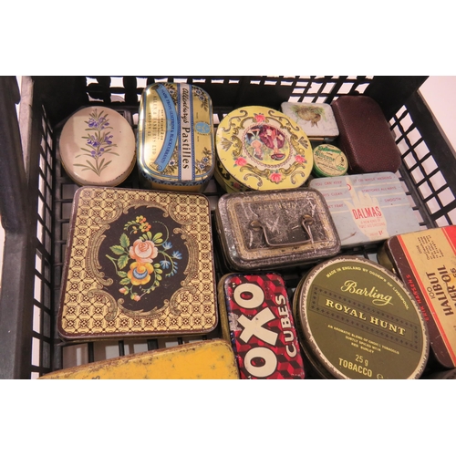 60 - Selection of tins, includes mansion polish, tobacco tins etc