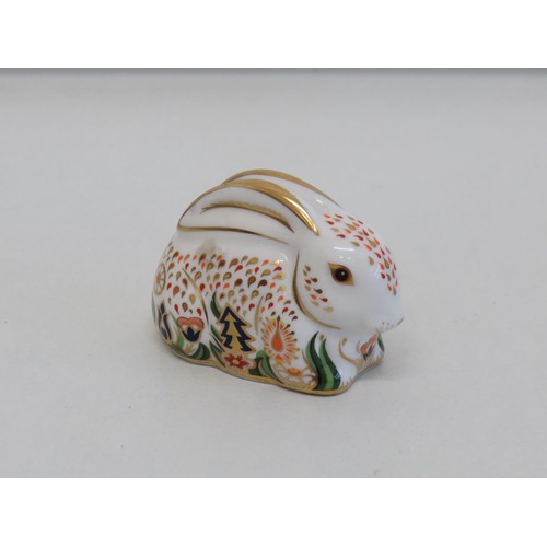 153 - Royal Crown Derby Baby Rowsley Rabbit with Gold Stopper