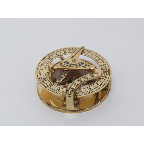 159 - Boxed Brass Sundial Compass