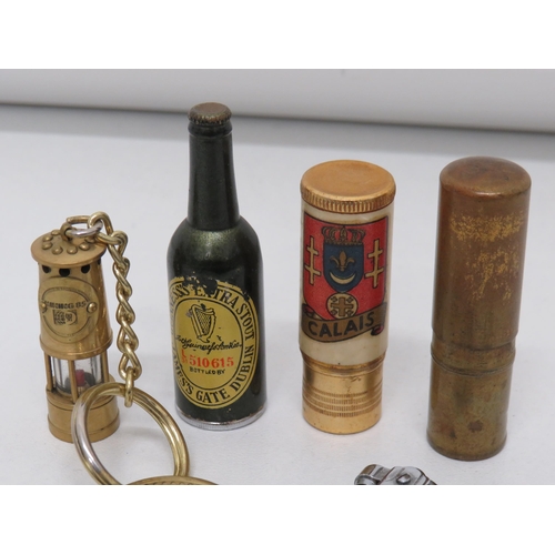 66 - Mixed Minitaure Collectables to include Guinness Bottle, Miners Lamp Key Ring, Lighter Key Ring, Cal... 