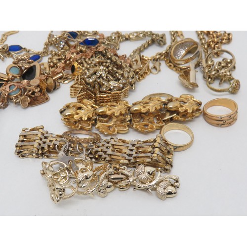 94 - Job lot of Gold tone Jewellery to include rings, chains, bracelets etc.