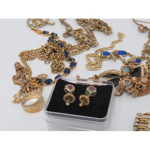 94 - Job lot of Gold tone Jewellery to include rings, chains, bracelets etc.