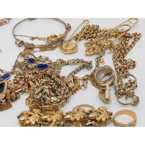 94 - Job lot of Gold tone Jewellery to include rings, chains, bracelets etc.