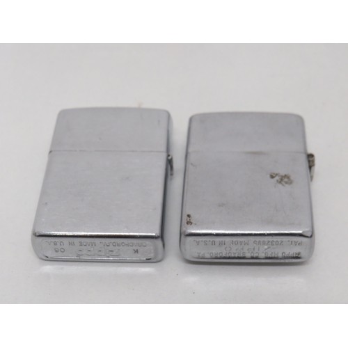 71 - Vintage silver plated cigarette box and two Zippo lighters including pipe lighter.