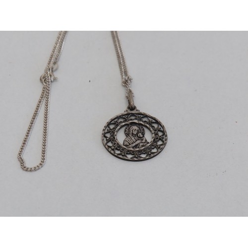 48 - Vintage silver jerusalem pendant on silver chain