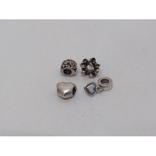 6 - Four sterling silver pandora charms