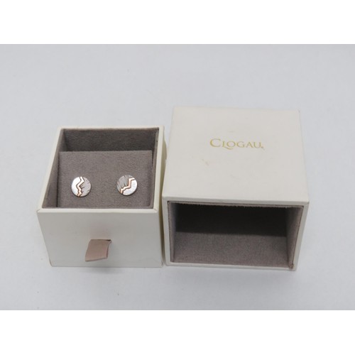 14 - Clogau sterling silver and gold effervescence earrings - boxed