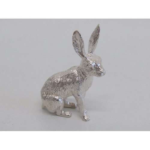 22 - Sterling Silver Hare Sculpture