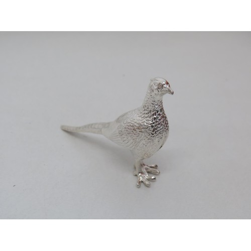 27 - Sterling Silver Pheasant Sculpture