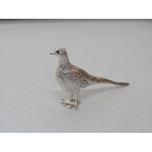 27 - Sterling Silver Pheasant Sculpture