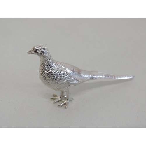 27 - Sterling Silver Pheasant Sculpture