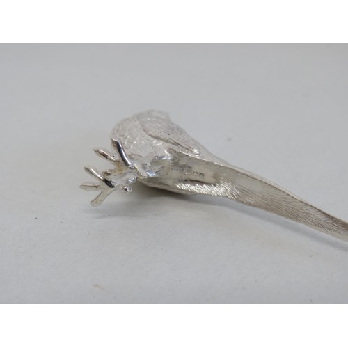 27 - Sterling Silver Pheasant Sculpture