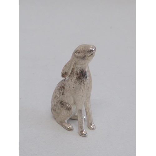 28 - Sterling Silver Hare Sculpture