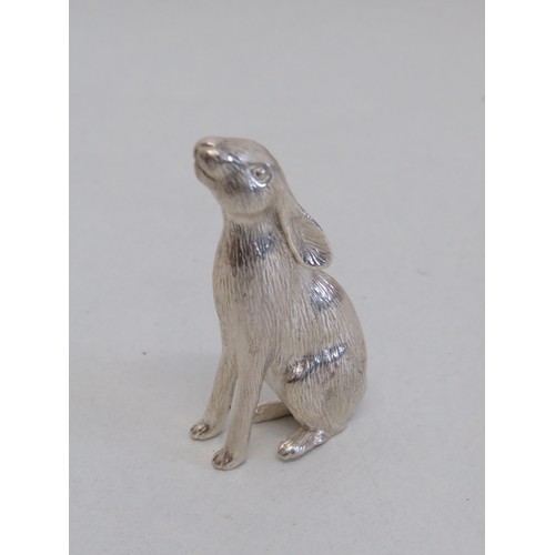 28 - Sterling Silver Hare Sculpture