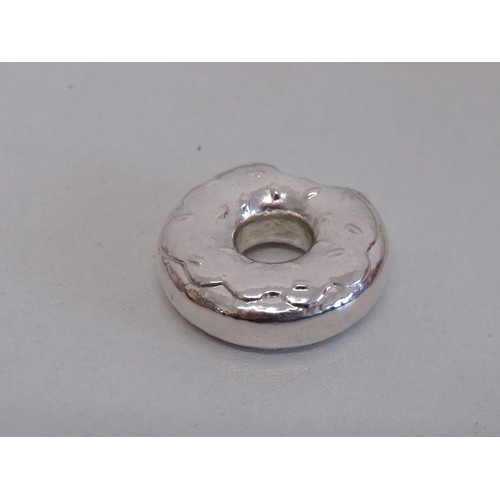 29 - Sterling Silver Half Eaten Donut Sculpture