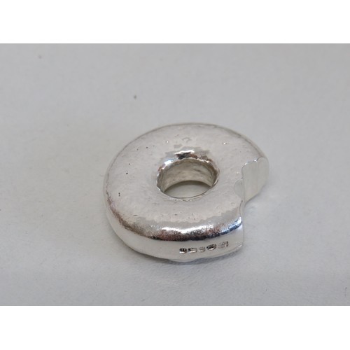 29 - Sterling Silver Half Eaten Donut Sculpture