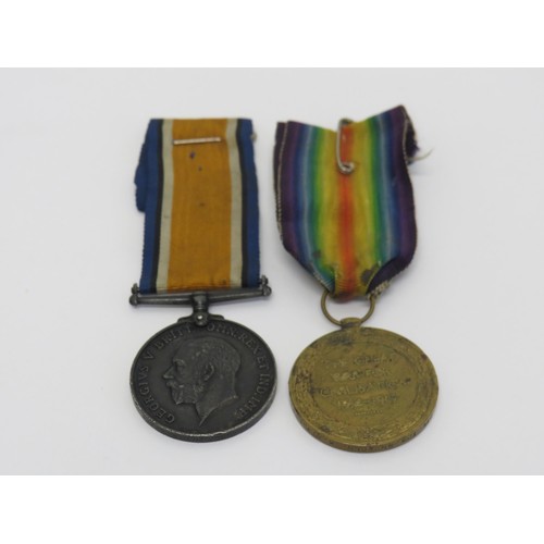 51 - WWI medal pair awarded to 30995 PTE. T. W. Snowden. K.O.Y.L.I.