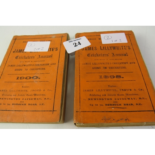 24 - Lillywhites cricketers annuals 1898 and 1900