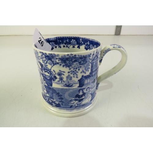 26 - Printed pearlware jug circa 1825