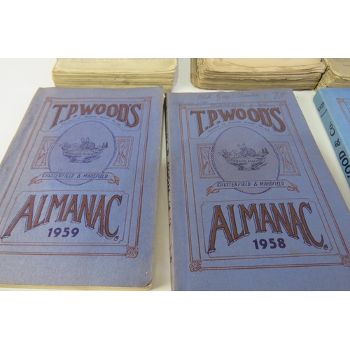 35 - Nineteen T.P.woods Almanacs dated 1872-1961