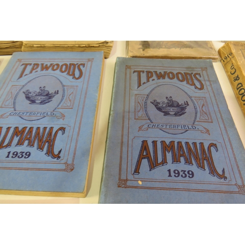 35 - Nineteen T.P.woods Almanacs dated 1872-1961