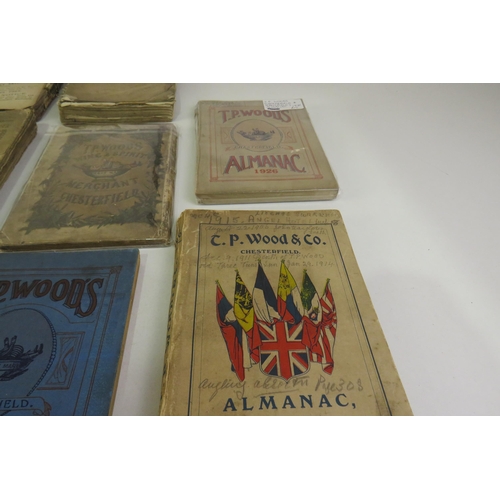 35 - Nineteen T.P.woods Almanacs dated 1872-1961