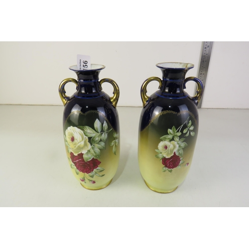 156 - Pair of Bavaria hand painted vases- as seen/found