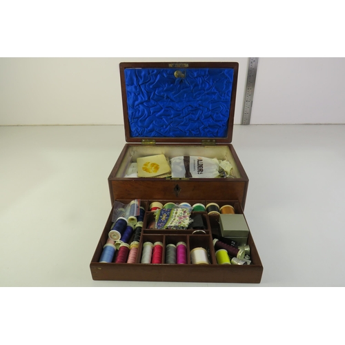 159 - Sewing box and contents