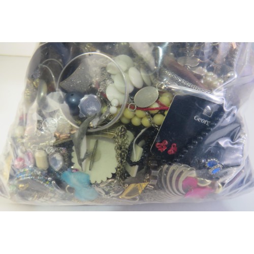 97 - 10kg bag of costume Jewellery.