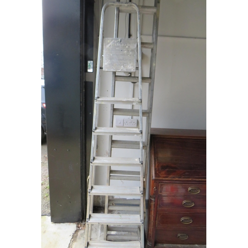 326 - 14 ft double extension ladder and six ft aluminium steps