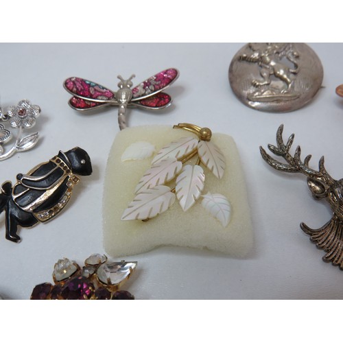 96 - Collection of brooches to include vintage.