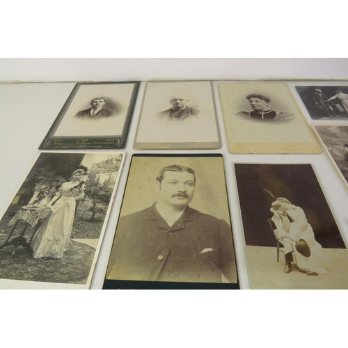 14 - Old vintage cabinet cards, postcards, CDV cards etc