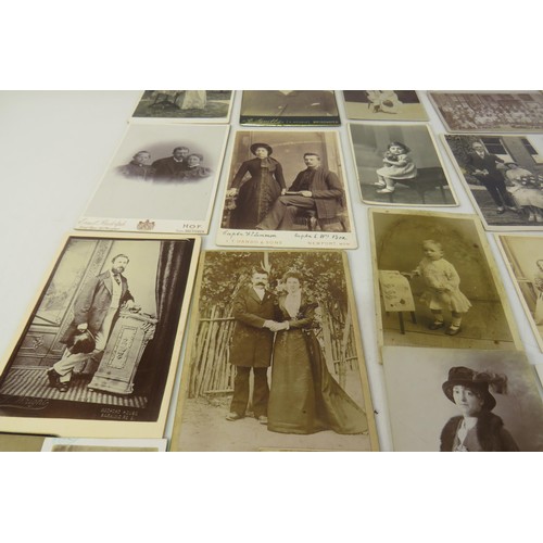 14 - Old vintage cabinet cards, postcards, CDV cards etc