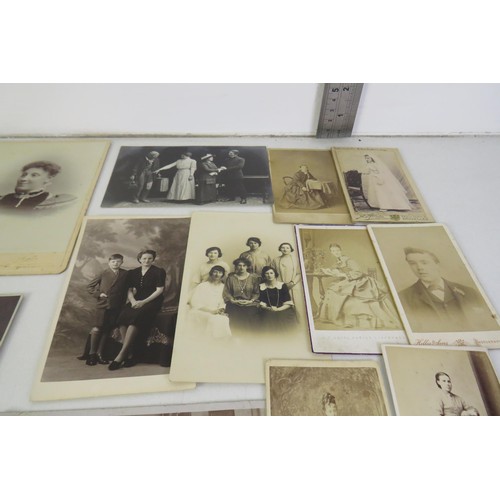 14 - Old vintage cabinet cards, postcards, CDV cards etc