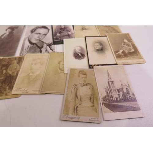 14 - Old vintage cabinet cards, postcards, CDV cards etc