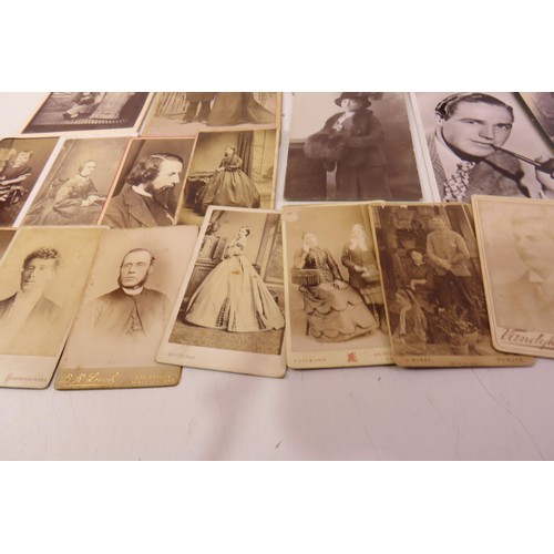 14 - Old vintage cabinet cards, postcards, CDV cards etc