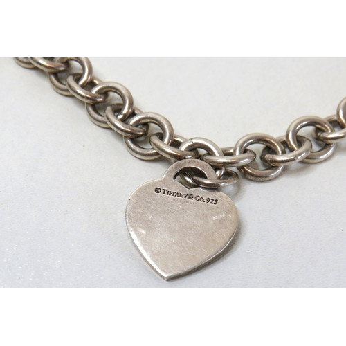 42 - Tiffany & Co 925 sterling silver heart tag pendant necklace, weight 67.8g.