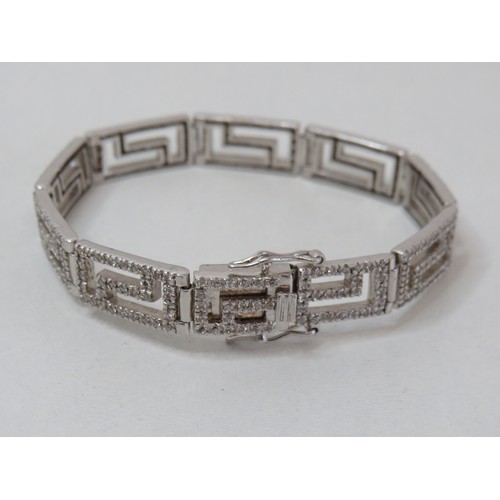 45 - 925 Silver CZ Greek Key design ladies 7.5